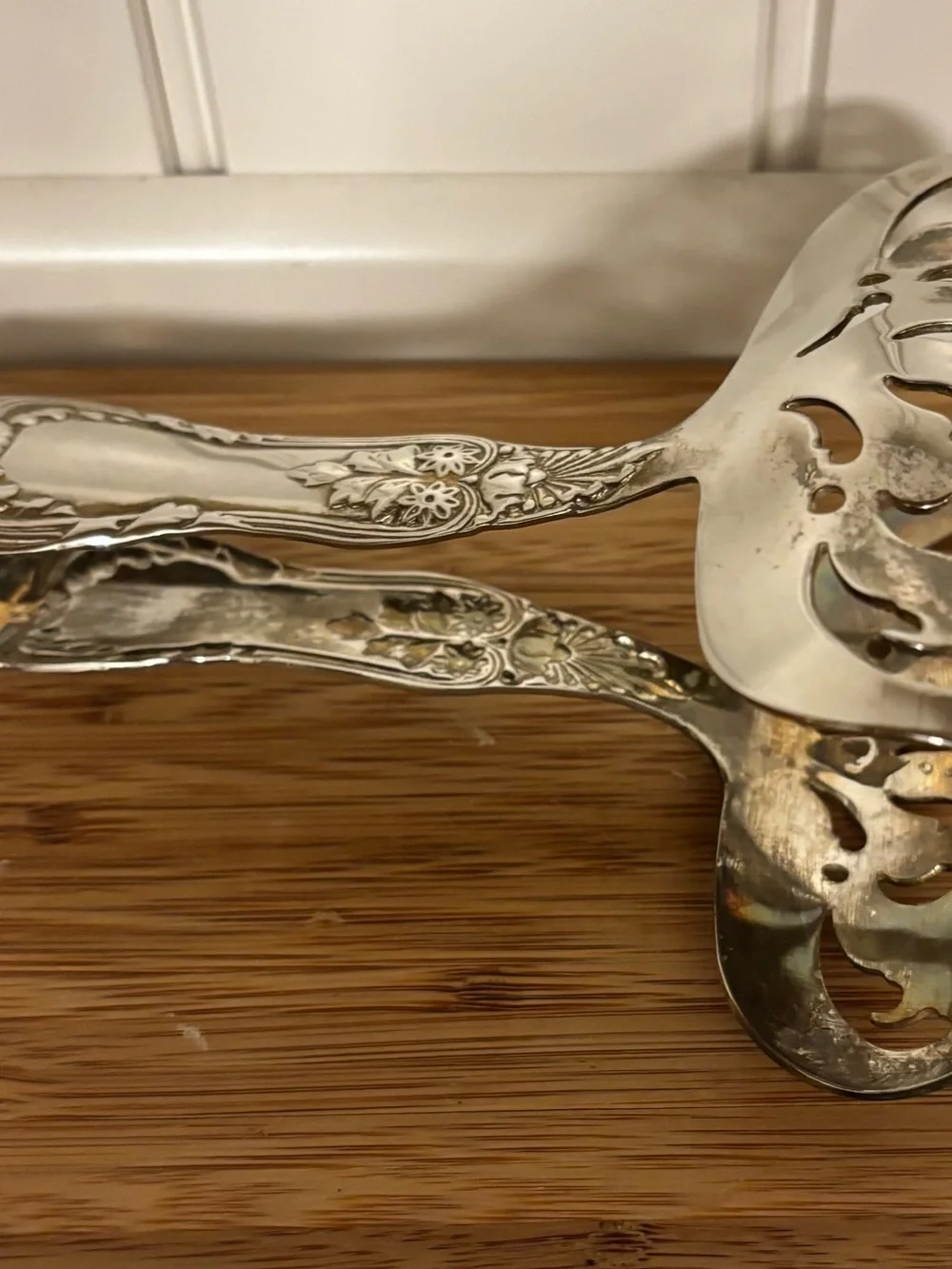 American Silversmiths Asparagus Tongs. Reproduction of Tiffany Regent Pattern